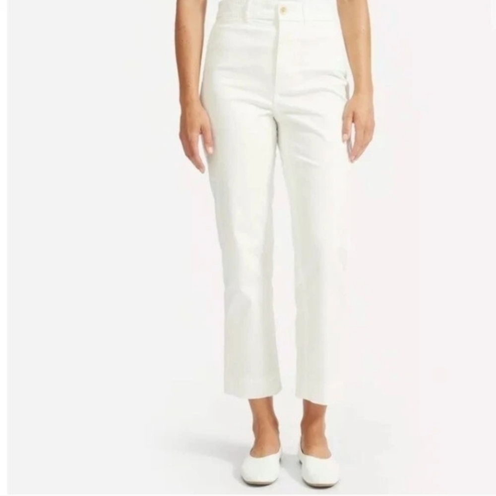 Everlane White Straight Leg Crop Pant